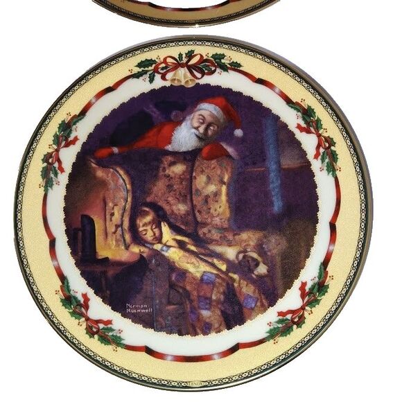 LENOX Norman Rockwell Christmas Memories Collector Plates 1997 1998 Bradford Vtg - Picture 5 of 10